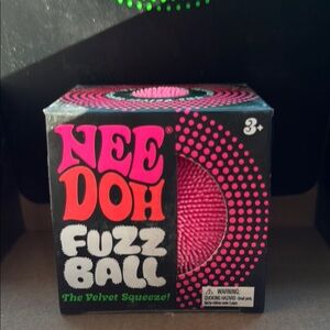 NeeDoh Fuzz Ball - Pink The Velvet Squeeze New